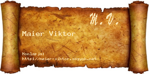 Maier Viktor névjegykártya